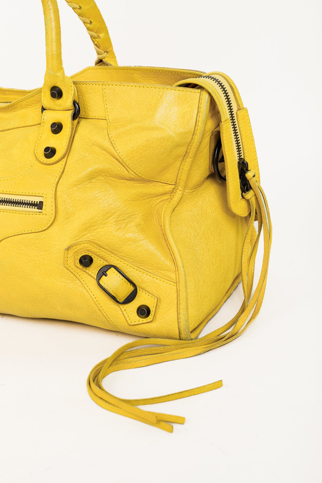 Balenciaga Part Time Mimosa Leather Tassel Shoulder Bag