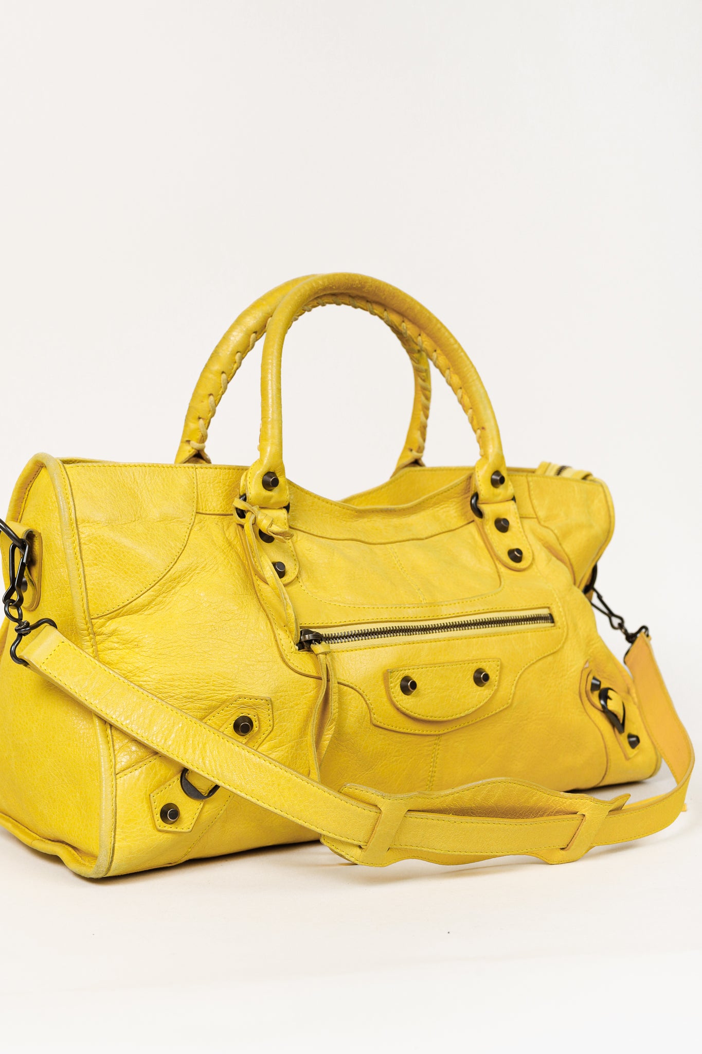 Balenciaga Part Time Mimosa Leather Tassel Shoulder Bag