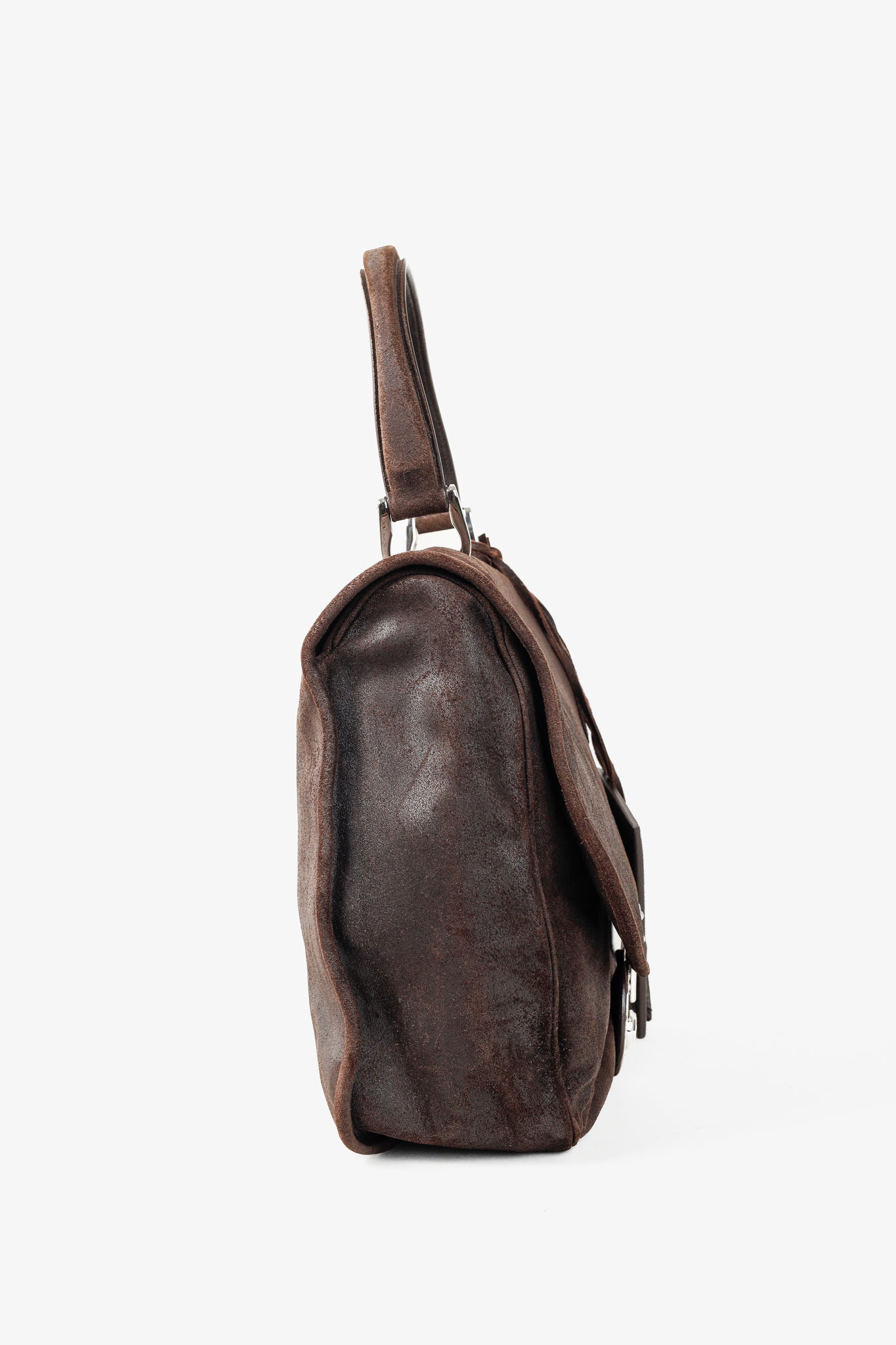 Balenciaga Brown Suede Saddle Work Bag