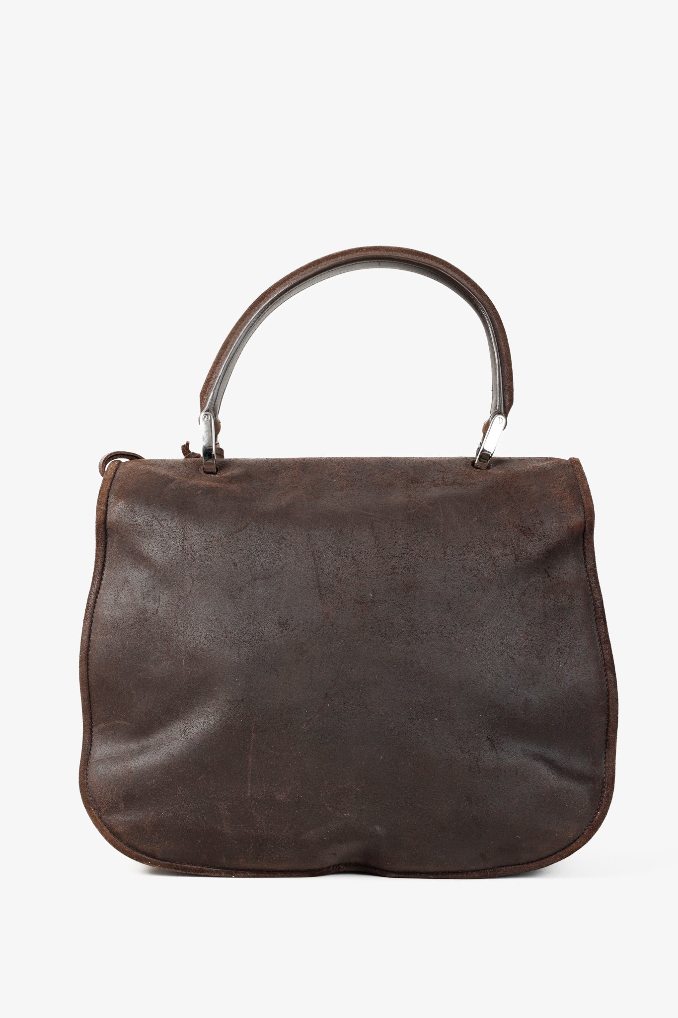 Balenciaga Brown Suede Saddle Work Bag