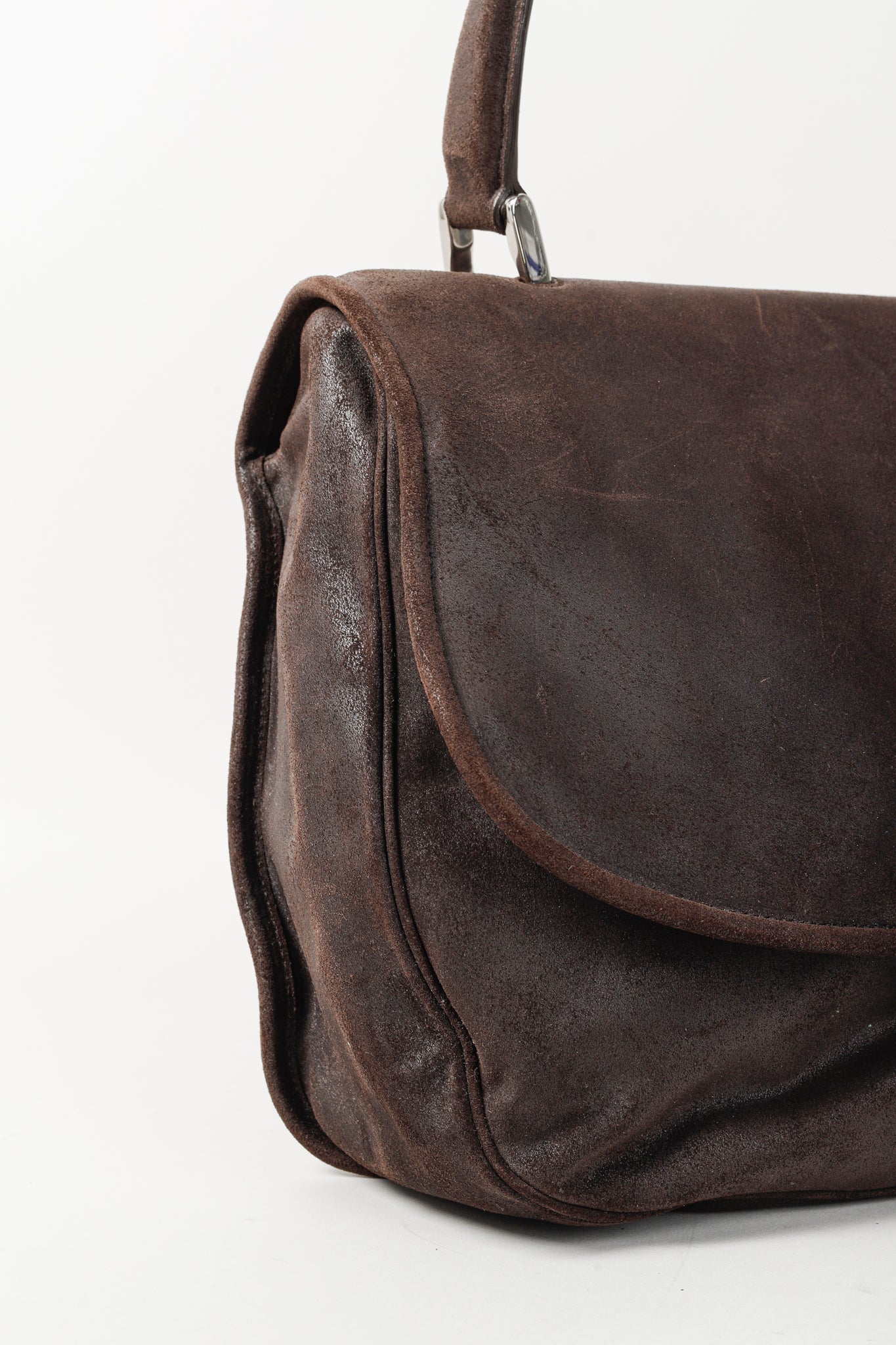 Balenciaga Brown Suede Saddle Work Bag