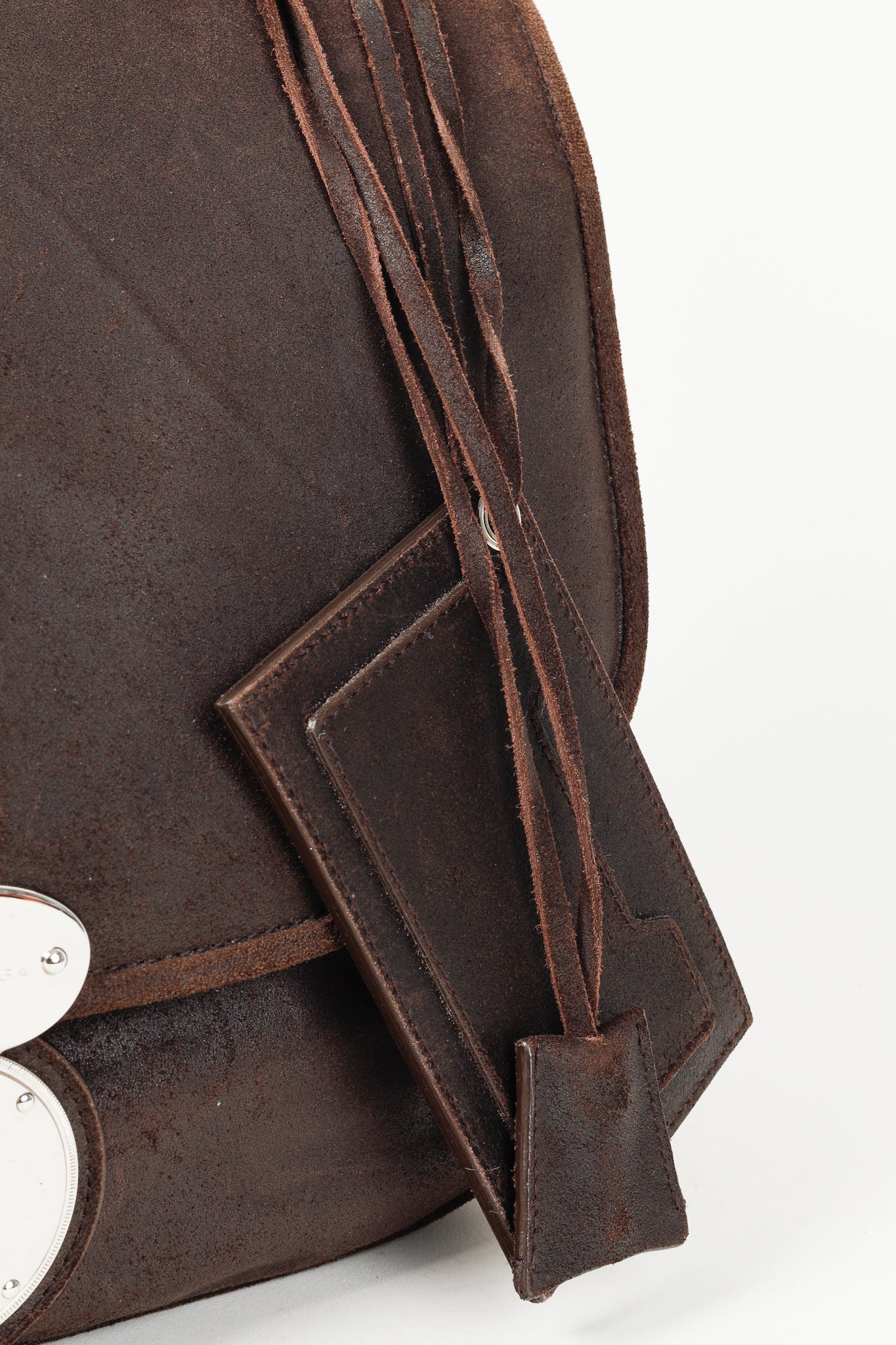 Balenciaga Brown Suede Saddle Work Bag