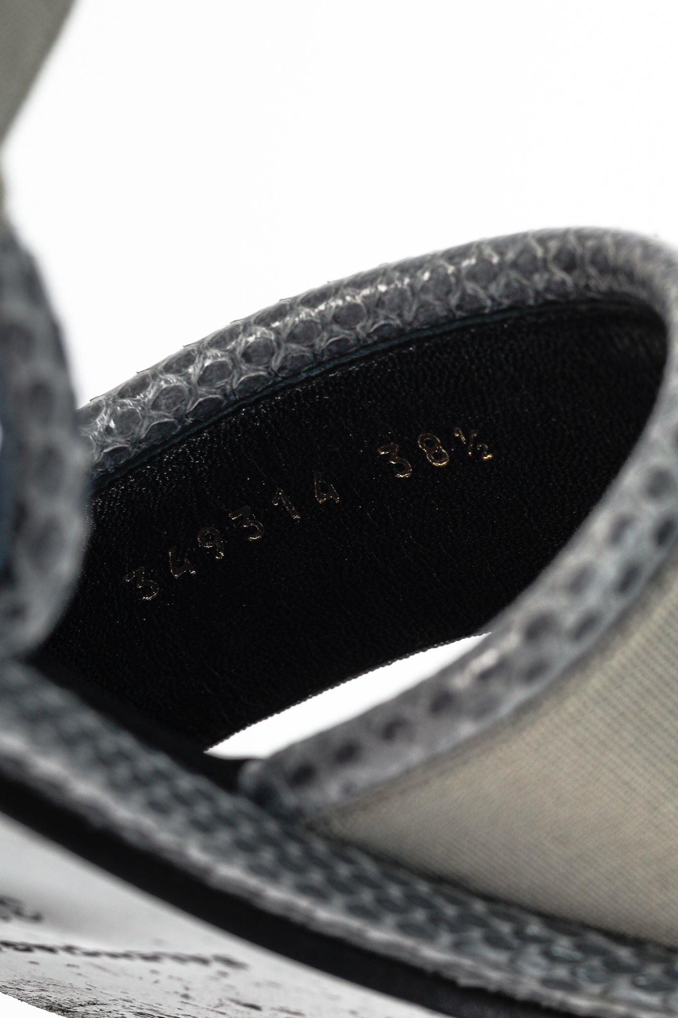 Balenciaga Grey Elastic Snakeskin-Embossed-Trim Slingback Sandals
