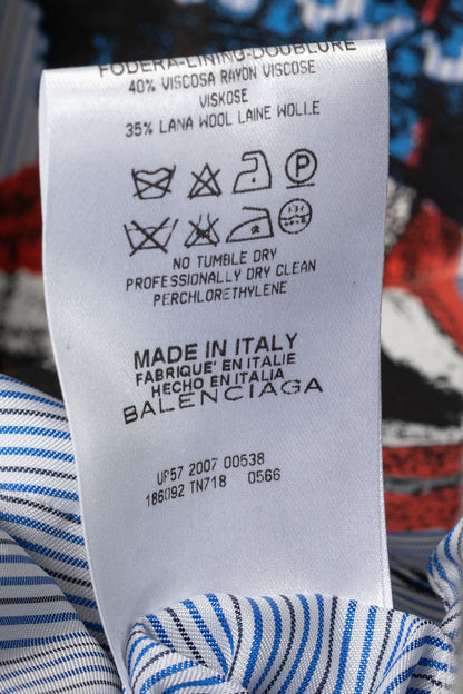 Balenciaga AW07 Grey Pinstripe Wool-Flannel Velvet-Lapel Blazer