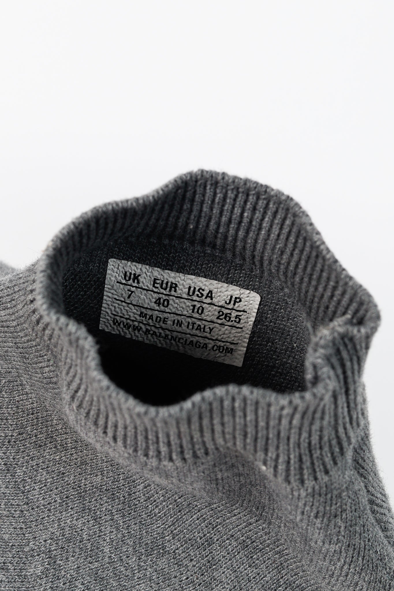 Balenciaga Speed LT Dark Grey New Kine Knit High-Top Sneakers