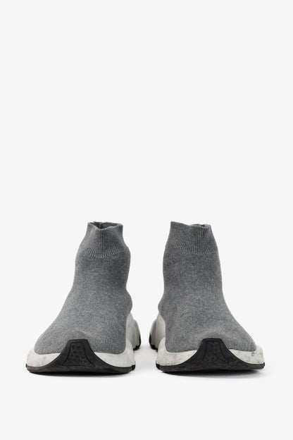 Balenciaga Speed LT Dark Grey New Kine Knit High-Top Sneakers