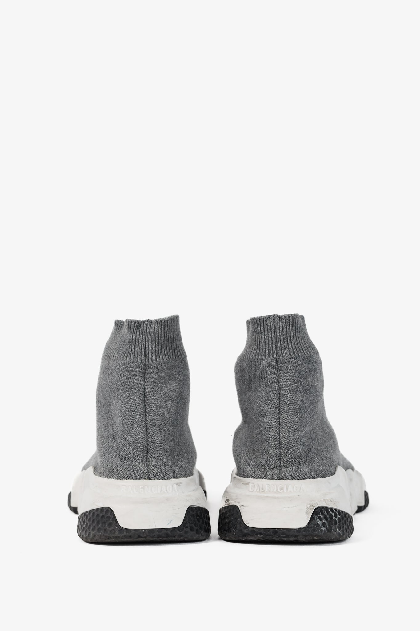 Balenciaga Speed LT Dark Grey New Kine Knit High-Top Sneakers