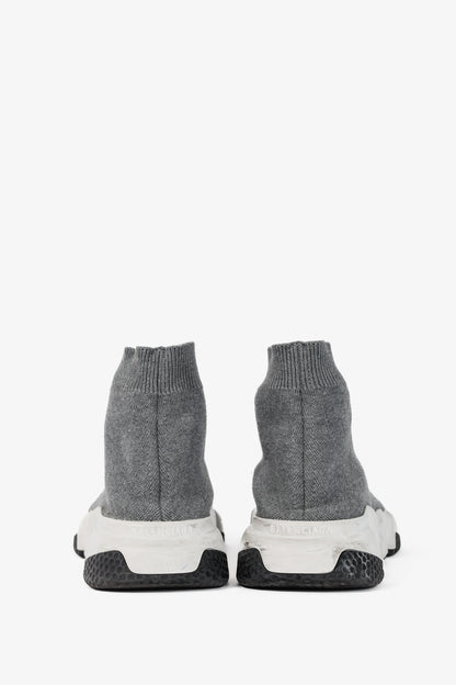 Balenciaga Speed LT Dark Grey New Kine Knit High-Top Sneakers