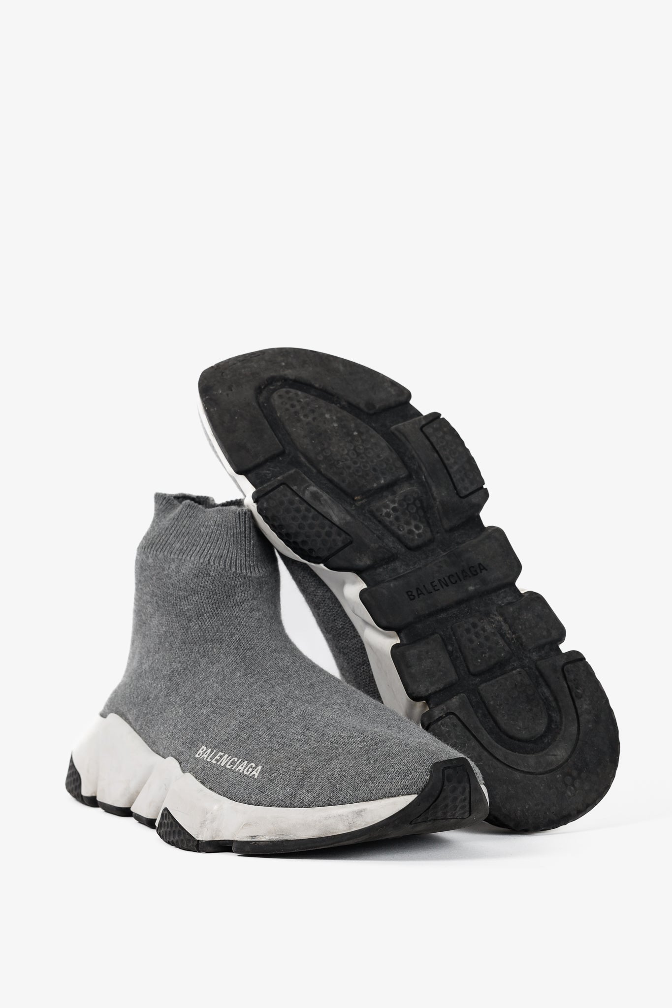 Balenciaga Speed LT Dark Grey New Kine Knit High-Top Sneakers