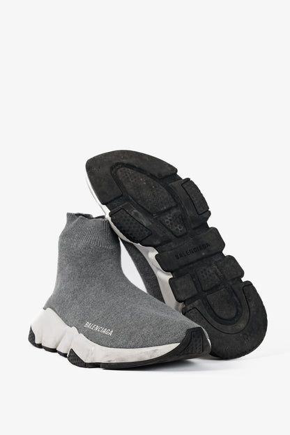 Balenciaga Speed LT Dark Grey New Kine Knit High-Top Sneakers