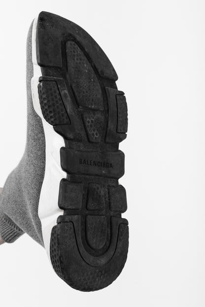 Balenciaga Speed LT Dark Grey New Kine Knit High-Top Sneakers