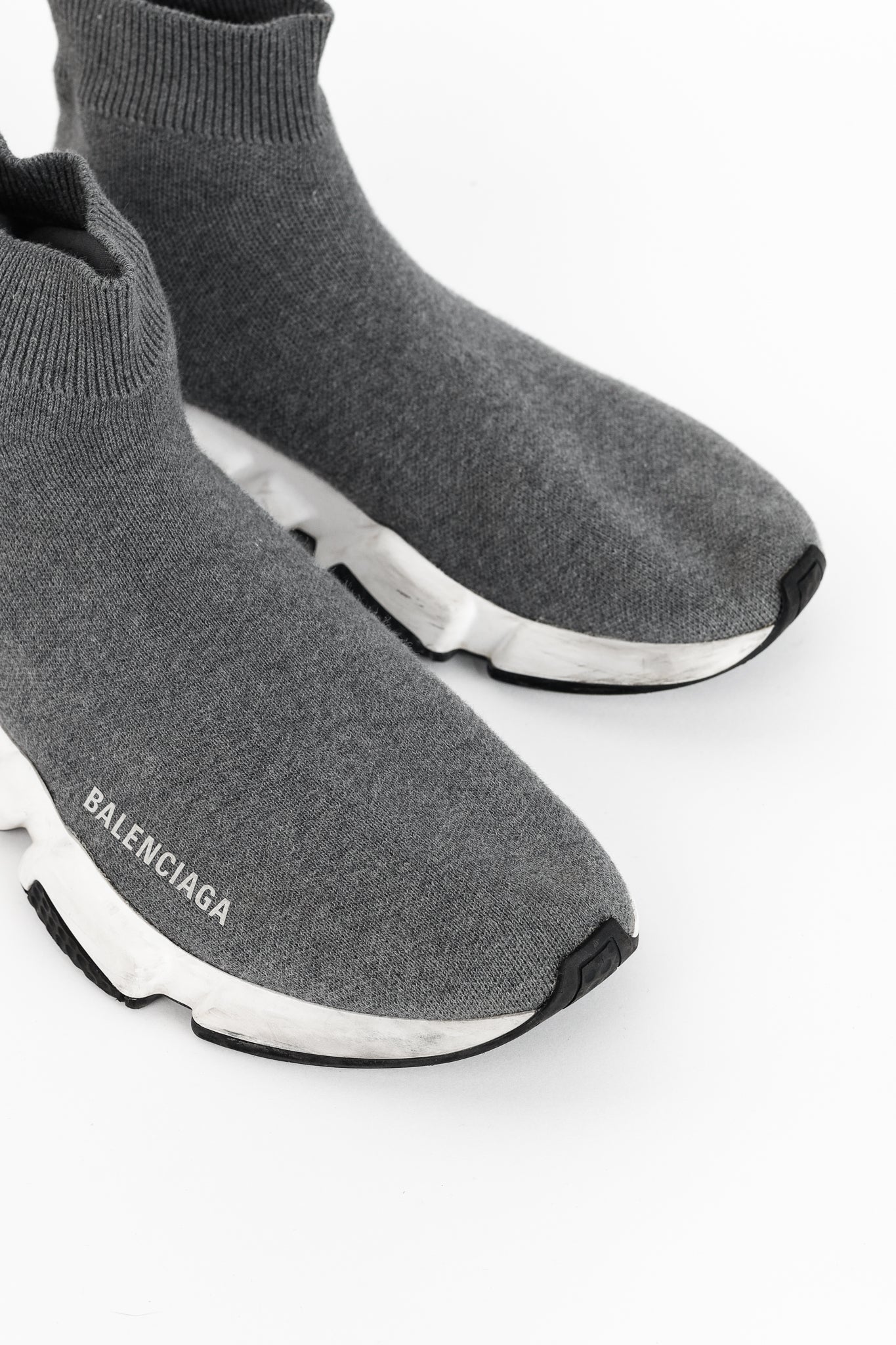 Balenciaga Speed LT Dark Grey New Kine Knit High-Top Sneakers