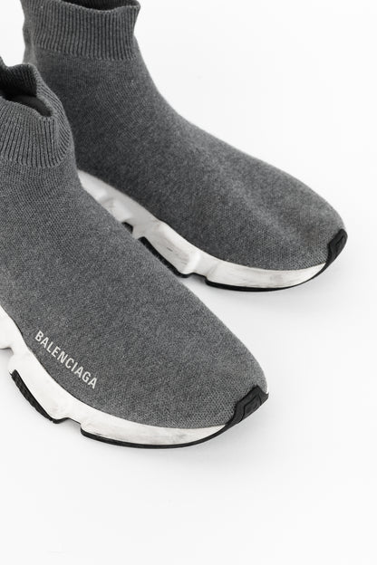 Balenciaga Speed LT Dark Grey New Kine Knit High-Top Sneakers