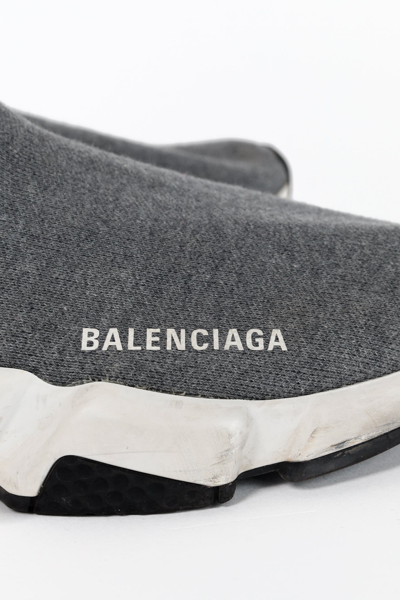 Balenciaga Speed LT Dark Grey New Kine Knit High-Top Sneakers