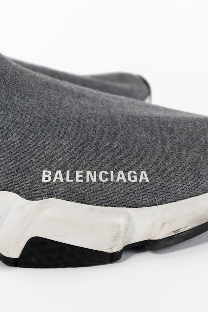Balenciaga Speed LT Dark Grey New Kine Knit High-Top Sneakers