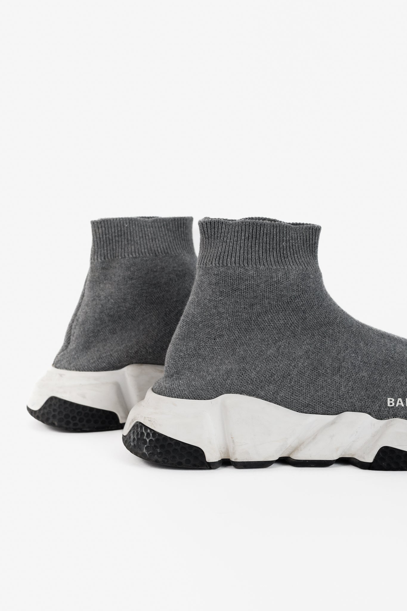 Balenciaga Speed LT Dark Grey New Kine Knit High-Top Sneakers