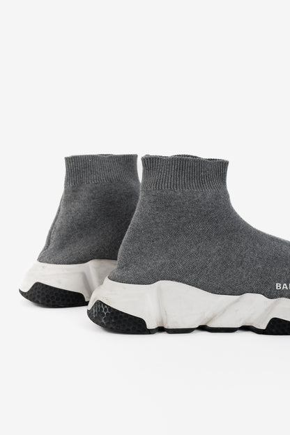 Balenciaga Speed LT Dark Grey New Kine Knit High-Top Sneakers