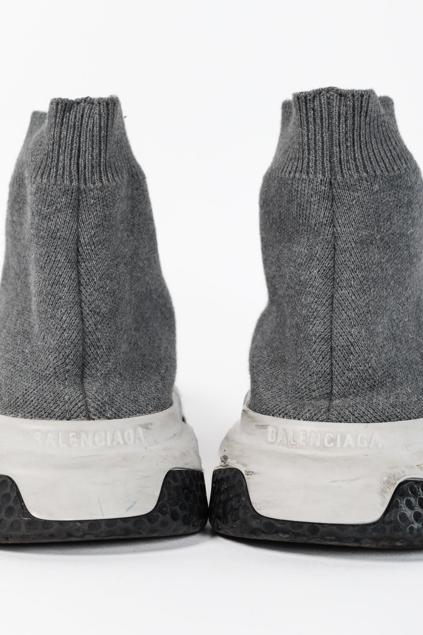 Balenciaga Speed LT Dark Grey New Kine Knit High-Top Sneakers