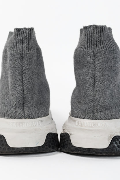 Balenciaga Speed LT Dark Grey New Kine Knit High-Top Sneakers