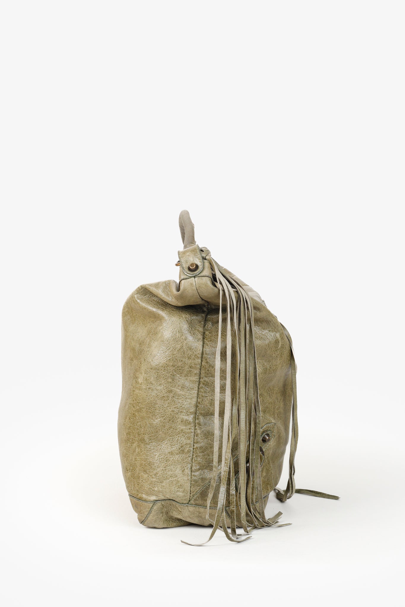 Balenciaga Large Day Bag Green Grey Leather