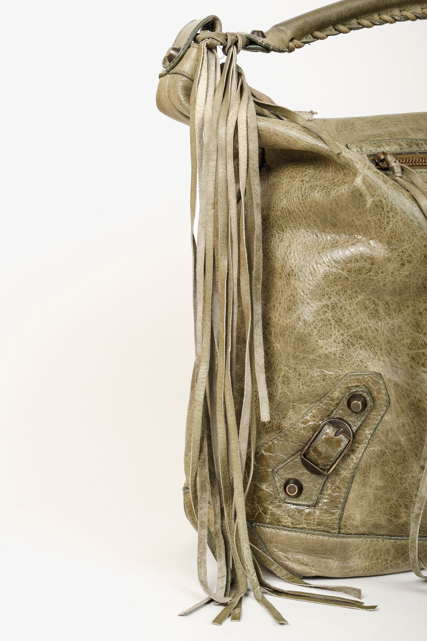 Balenciaga grey suede bag sales