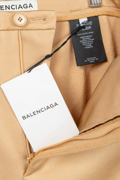 Balenciaga Resort 2017 Beige High-Waisted Skinny Pants