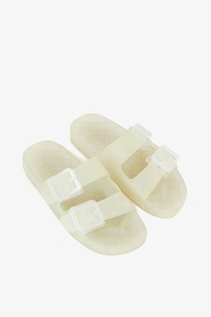 Balenciaga Mallorca Translucent Buckled Jelly Slide Sandals
