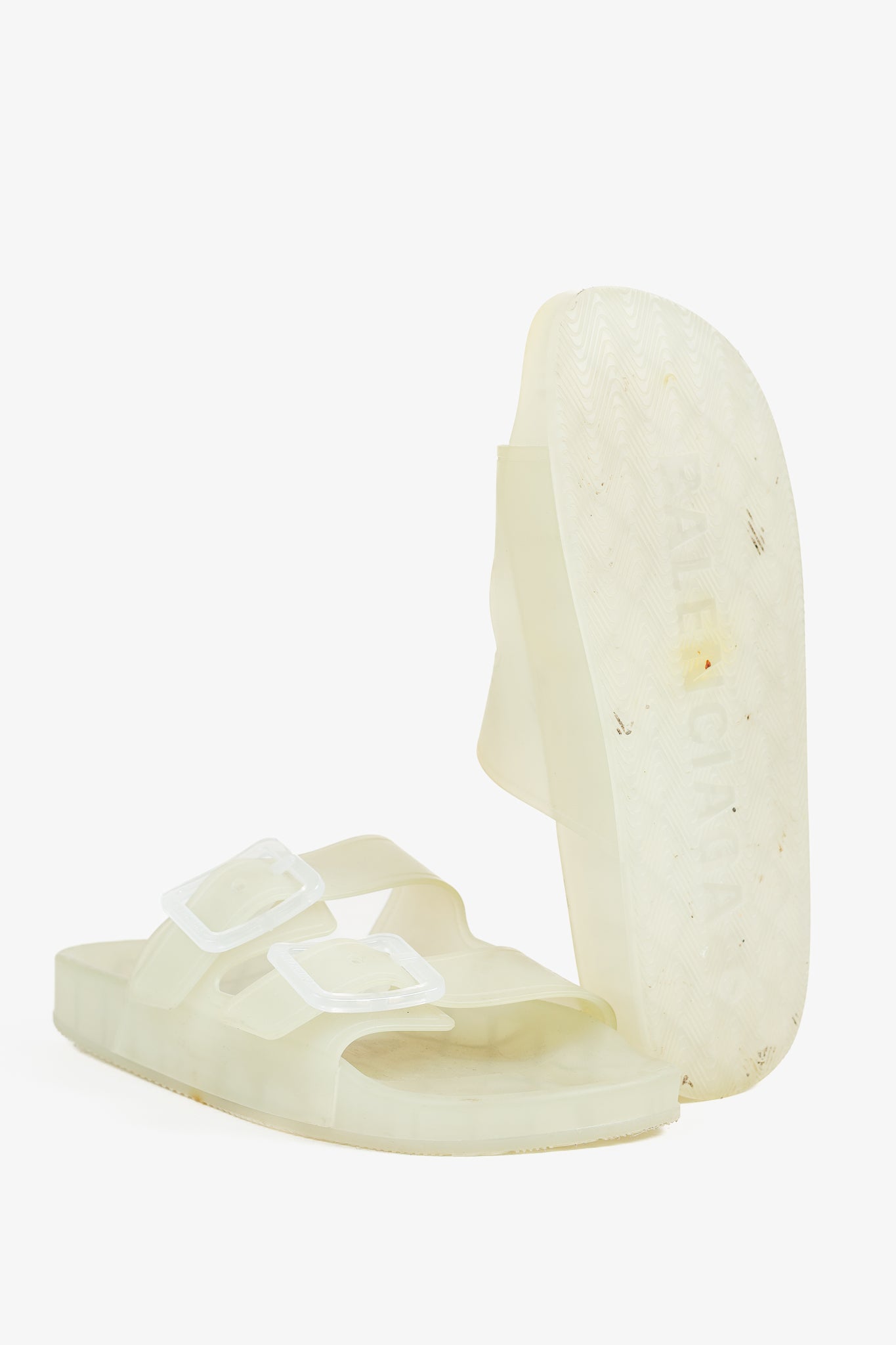 Balenciaga Mallorca Translucent Buckled Jelly Slide Sandals