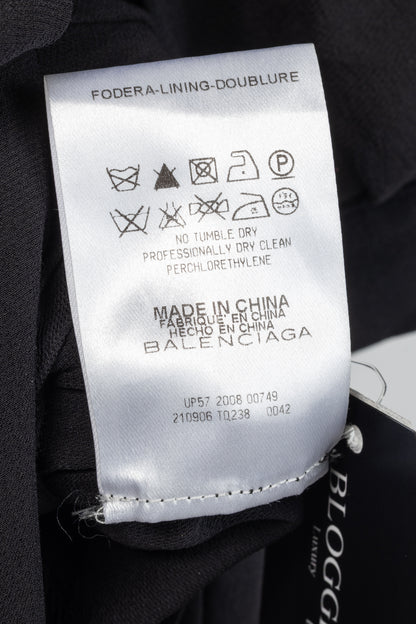 Balenciaga Black Silk-Crepe Wrap Maxi Dress