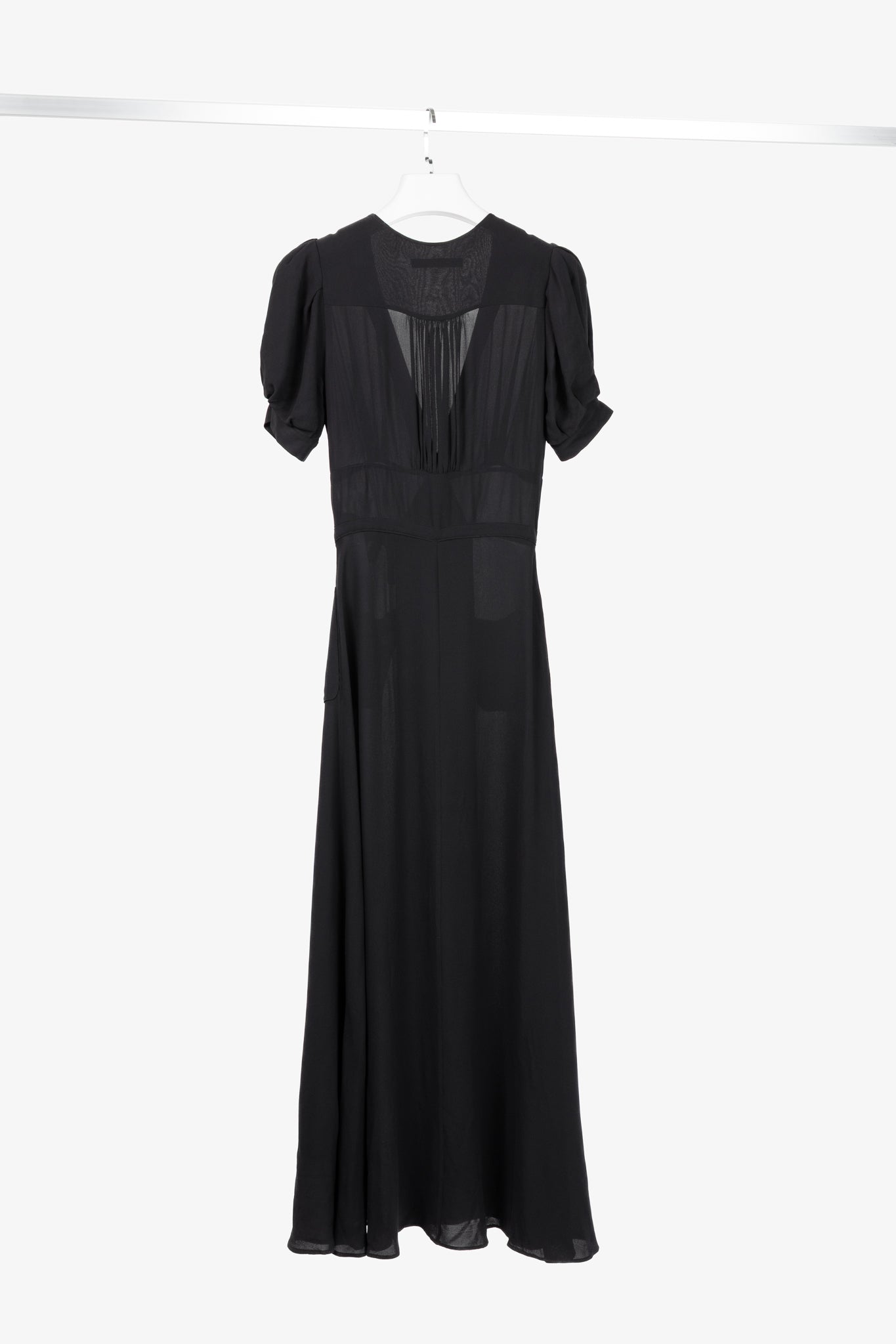 Balenciaga Black Silk-Crepe Wrap Maxi Dress