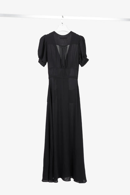 Balenciaga Black Silk-Crepe Wrap Maxi Dress