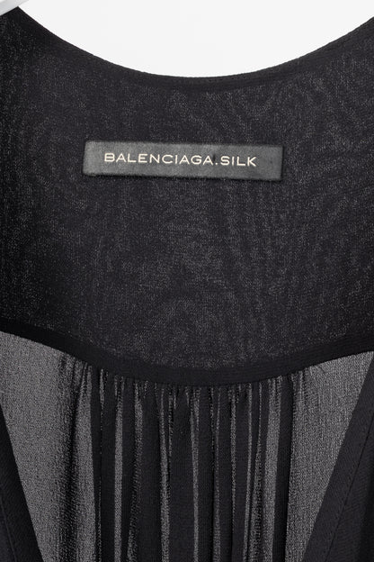 Balenciaga Black Silk-Crepe Wrap Maxi Dress
