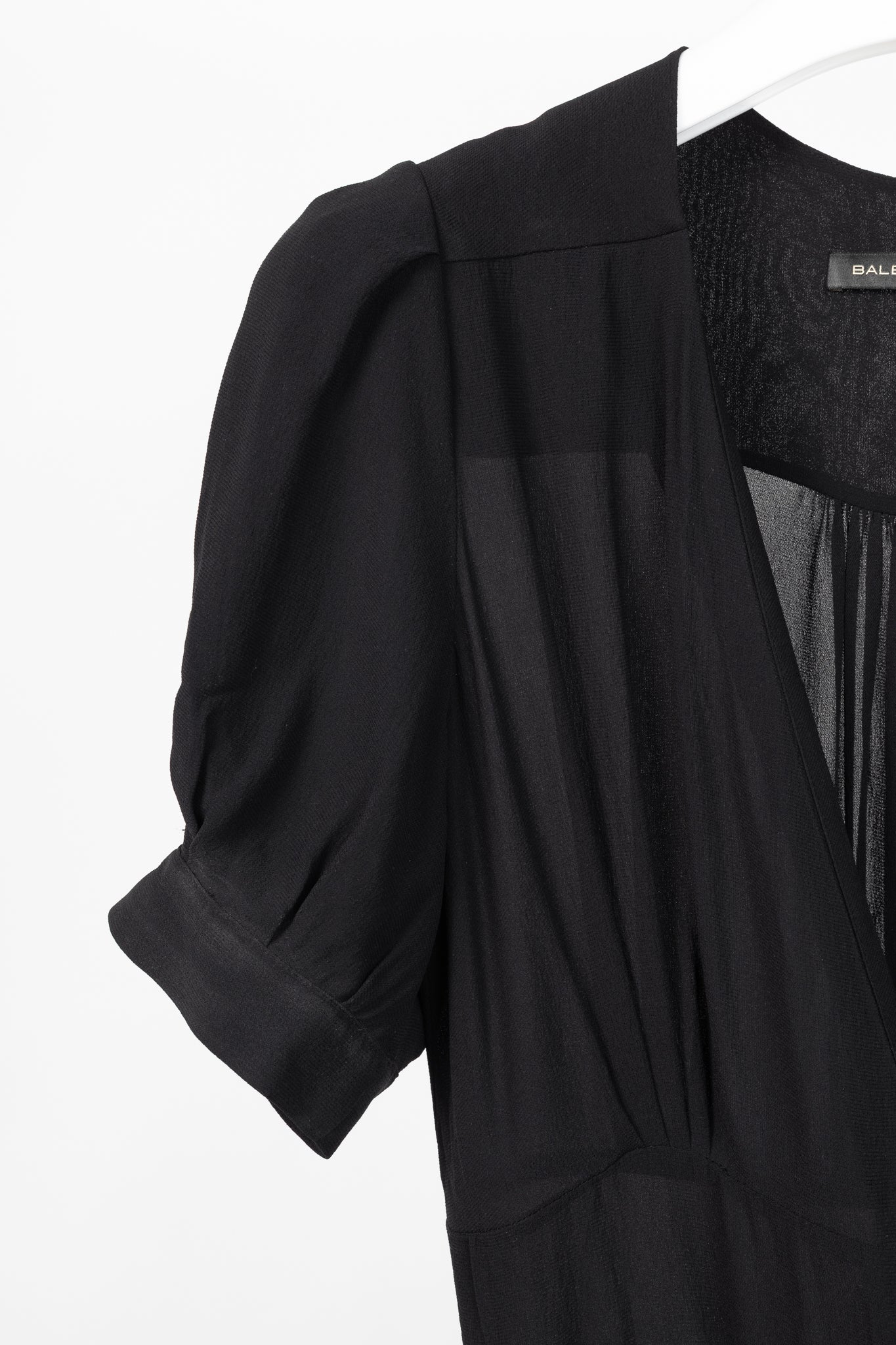Balenciaga Black Silk-Crepe Wrap Maxi Dress