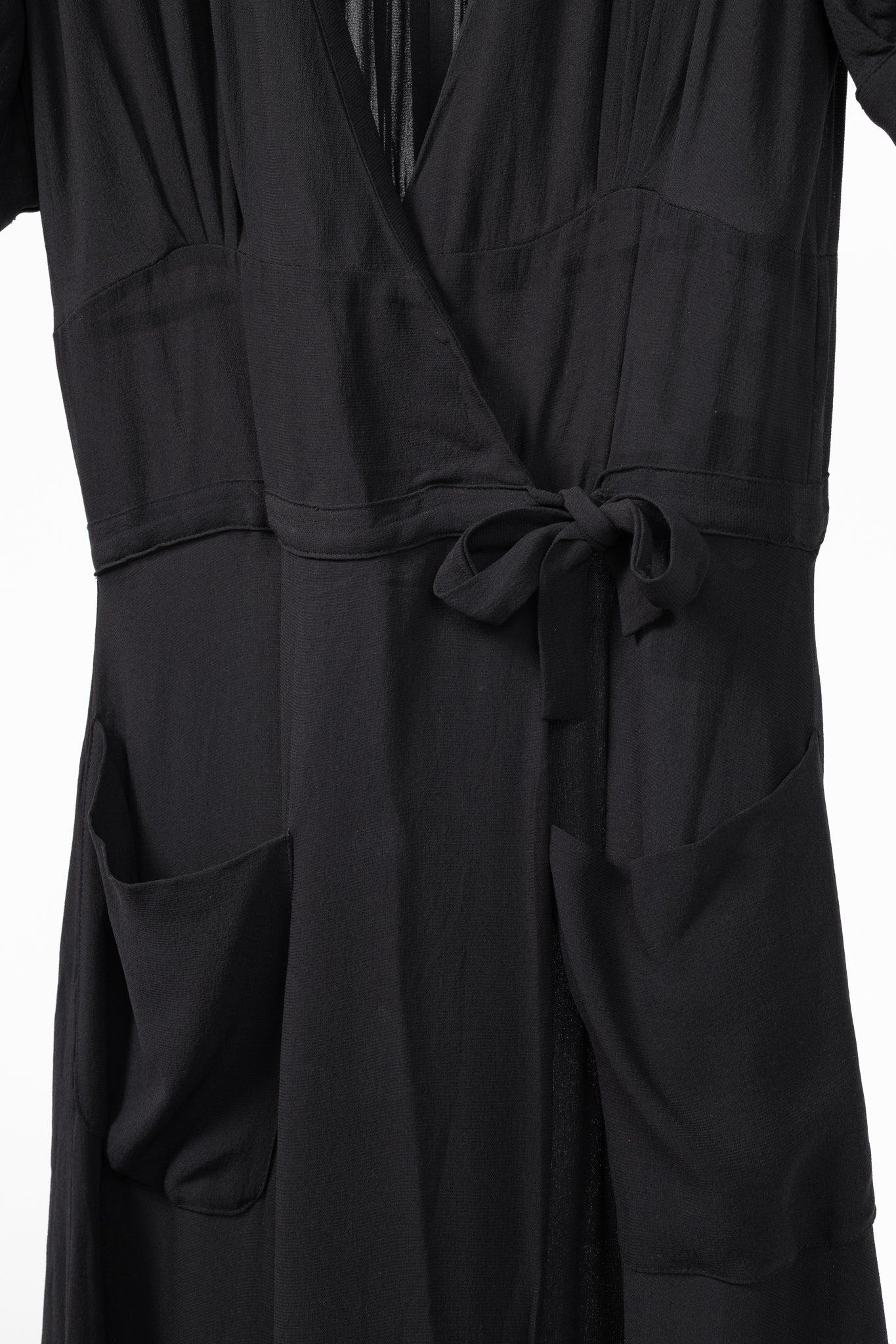 Balenciaga Black Silk-Crepe Wrap Maxi Dress