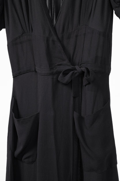 Balenciaga Black Silk-Crepe Wrap Maxi Dress
