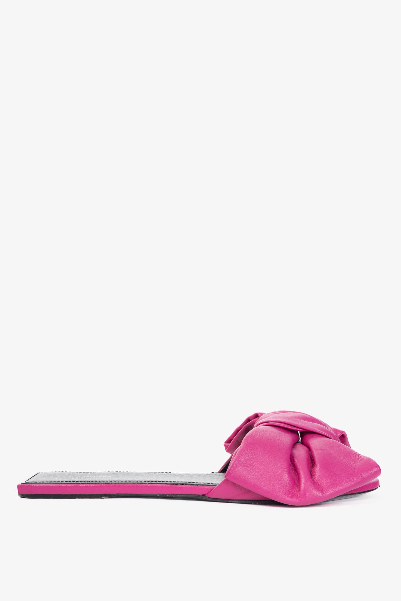 Balenciaga Magenta Pink Square Knife Bow Open-Toe Mule Sandals