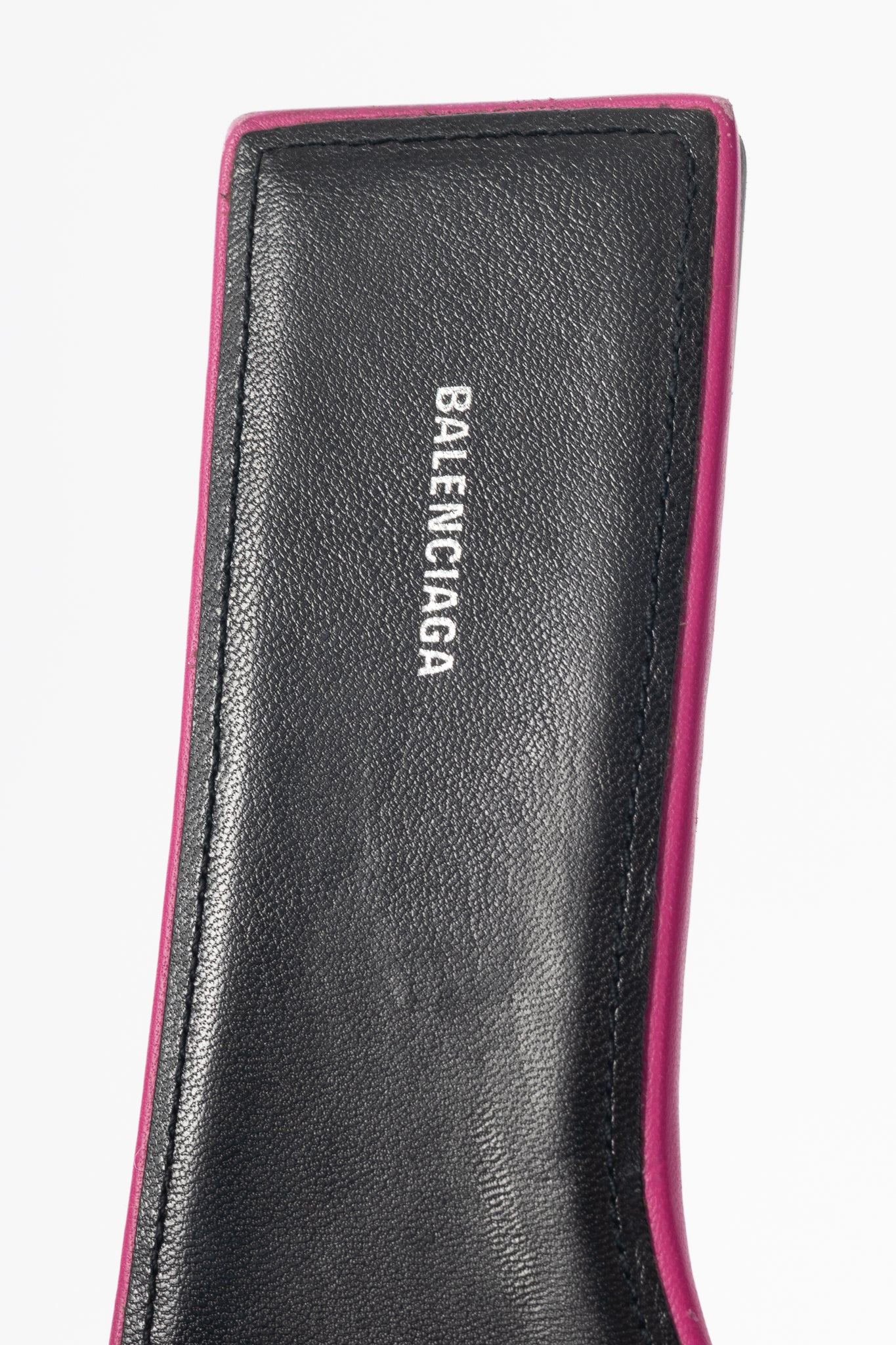 Balenciaga Magenta Pink Square Knife Bow Open-Toe Mule Sandals