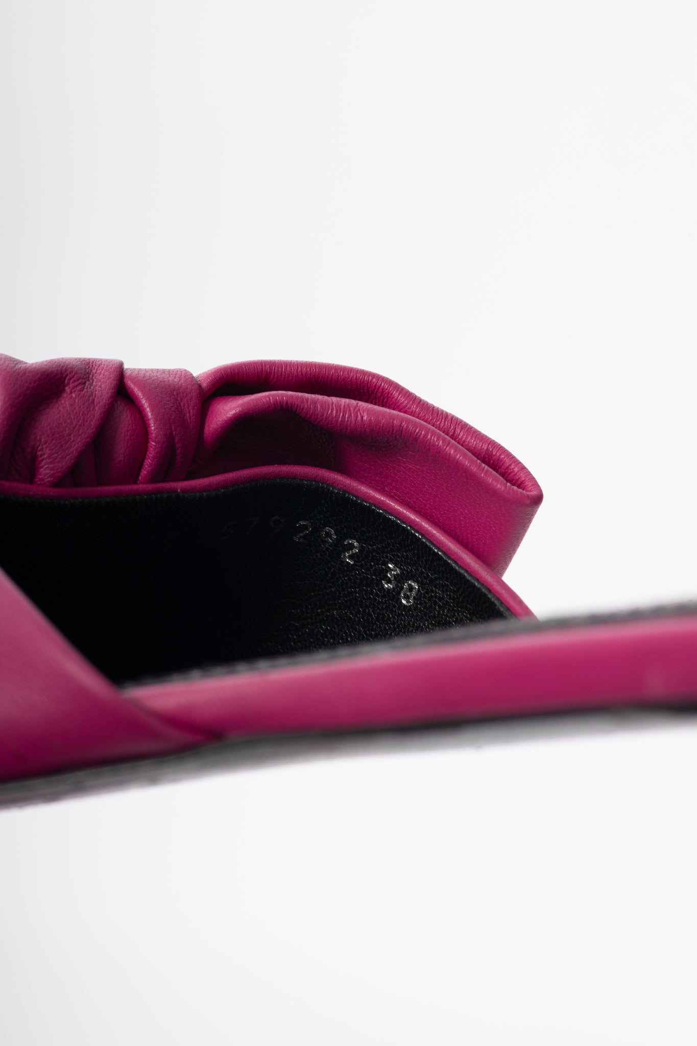 Balenciaga Magenta Pink Square Knife Bow Open-Toe Mule Sandals