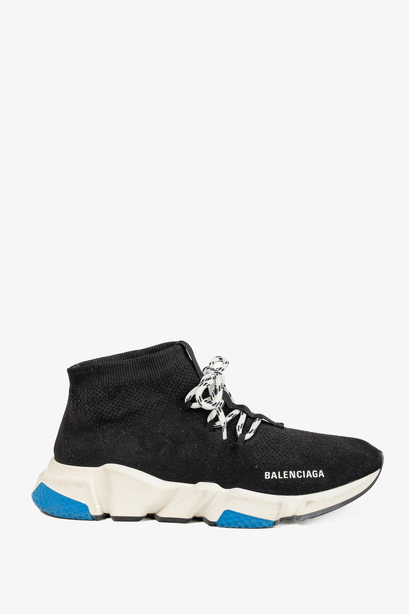 Balenciaga Speed Black Knit Lace-Up High-Top Sneakers