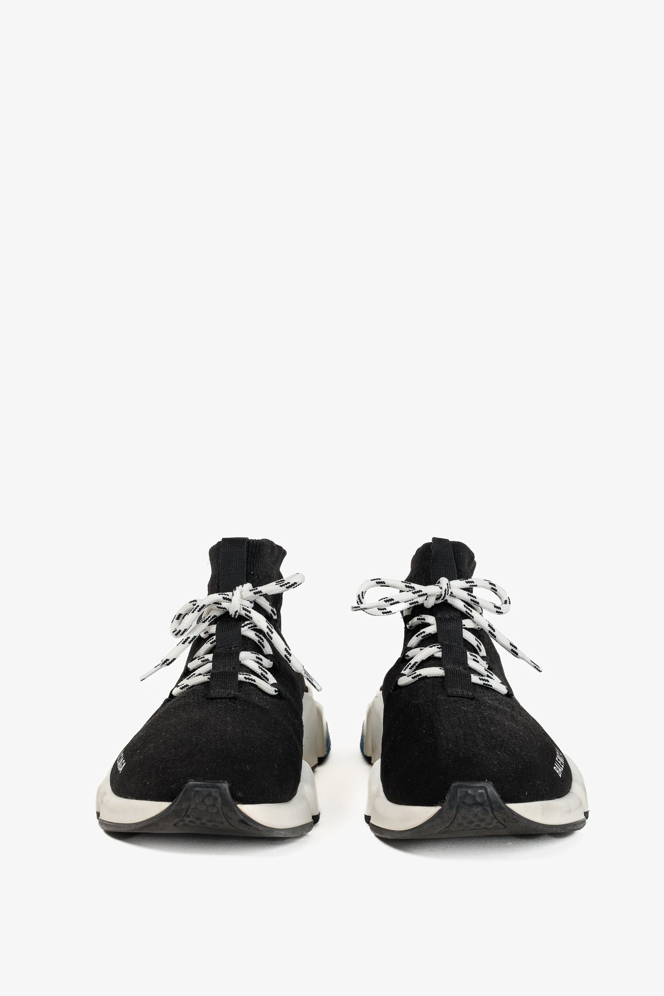 Balenciaga Speed Black Knit Lace-Up High-Top Sneakers