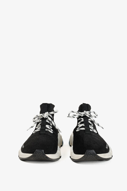 Balenciaga Speed Black Knit Lace-Up High-Top Sneakers