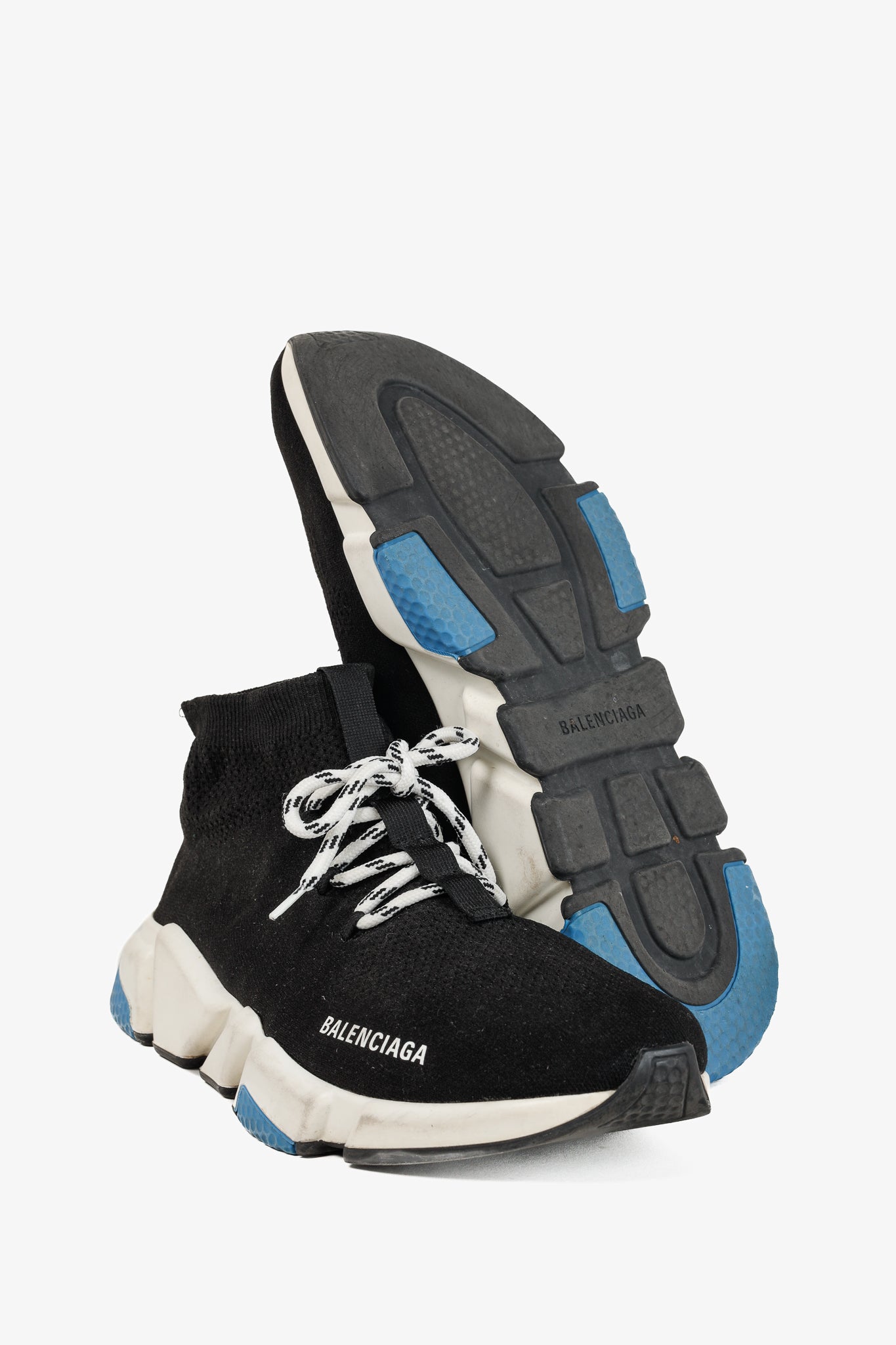 Balenciaga Speed Black Knit Lace-Up High-Top Sneakers