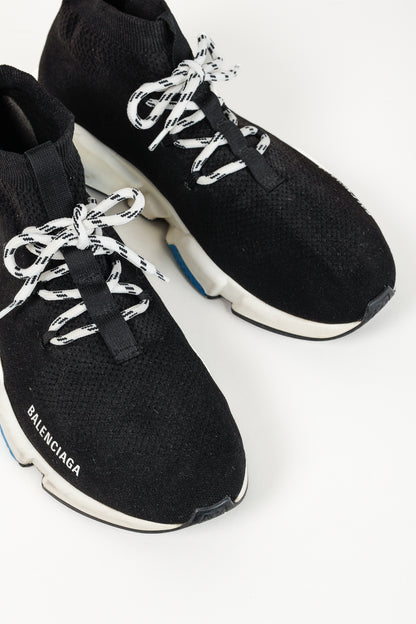 Balenciaga Speed Black Knit Lace-Up High-Top Sneakers