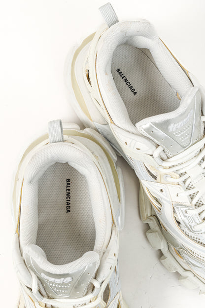 Balenciaga Track Sneaker in White with Silver Accents
