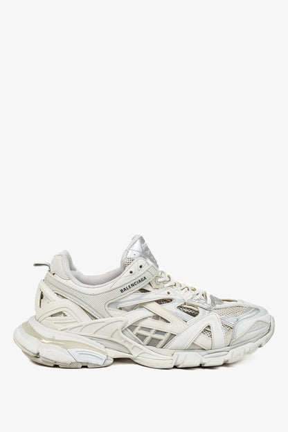 Balenciaga Track Sneaker in White with Silver Accents