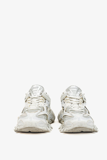 Balenciaga Track Sneaker in White with Silver Accents