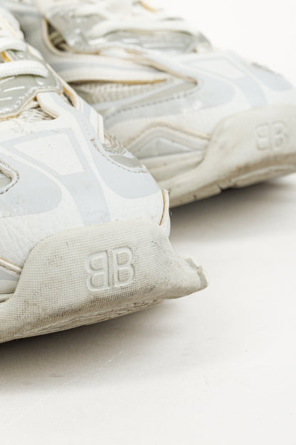 Balenciaga Track Sneaker in White with Silver Accents