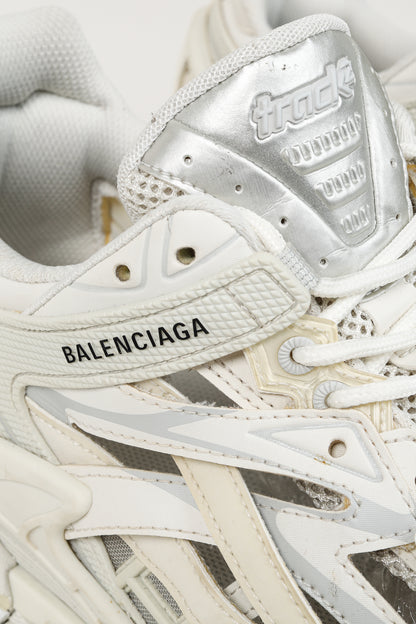 Balenciaga Track Sneaker in White with Silver Accents