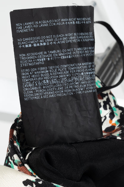 Balenciaga Resort 2012 Runway White Leaves-Print Silk Full Mini Skirt