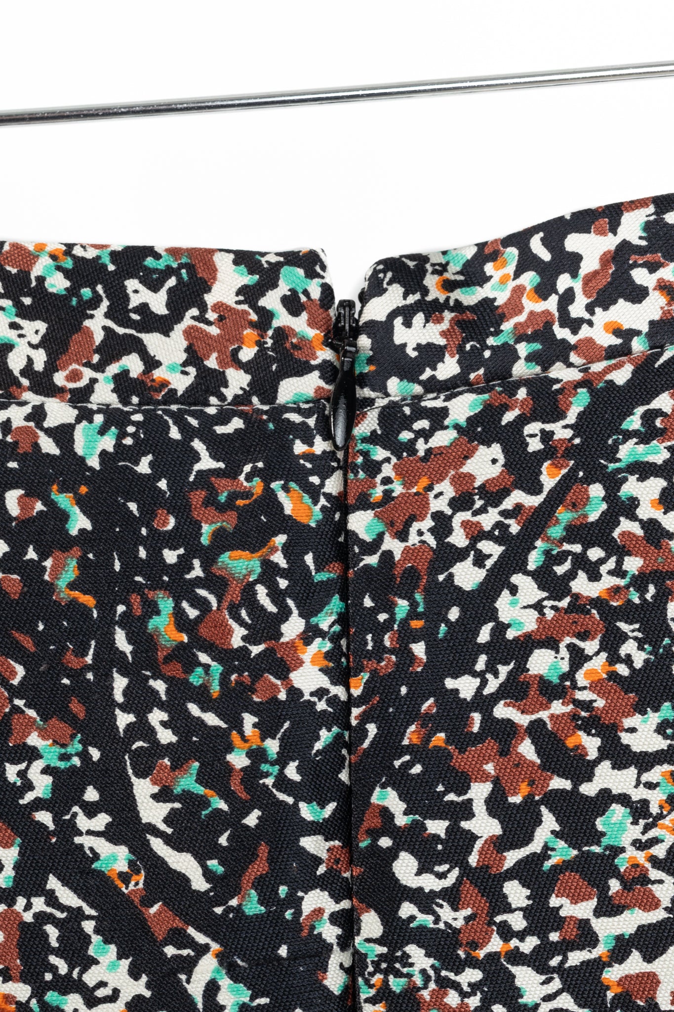 Balenciaga Resort 2012 Runway White Leaves-Print Silk Full Mini Skirt